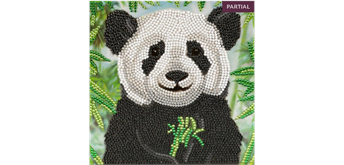 Crystal Art Card Kit Baby Panda 18 x 18 cm