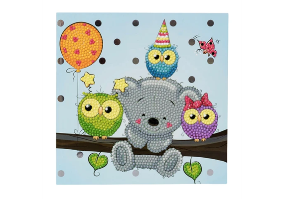 Crystal Art Card Kit "Birthday Friends" 18 x 18 cm