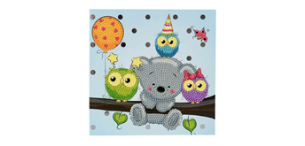 Crystal Art Card Kit "Birthday Friends" 18 x 18 cm