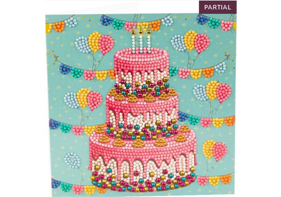 Crystal Art Card Kit Cake 18 x 18 cm