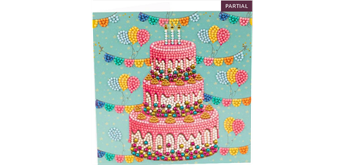Crystal Art Card Kit Cake 18 x 18 cm