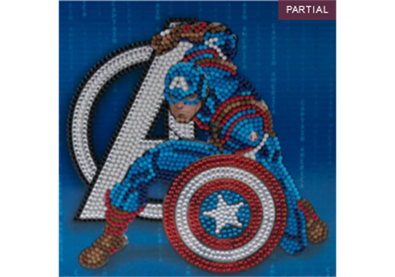 Crystal Art Card Kit Captain America 18 x 18 cm