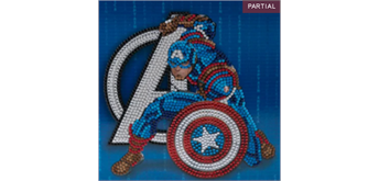 Crystal Art Card Kit Captain America 18 x 18 cm