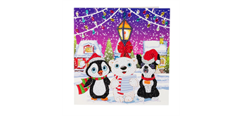 Crystal Art Card Kit "Carol Singers" 18 x 18 cm