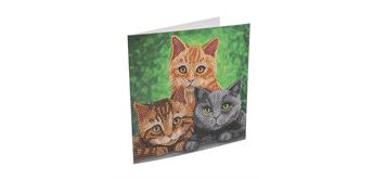 Crystal Art Card Kit Cats 18 x 18 cm