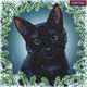 Crystal Art Card Kit Christmas Cat 18 x 18 cm