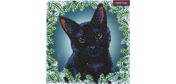 Crystal Art Card Kit Christmas Cat 18 x 18 cm