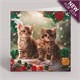 Crystal Art Card Kit Christmas Kittens 18 x 18 cm