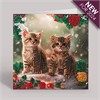 Crystal Art Card Kit Christmas Kittens 18 x 18 cm