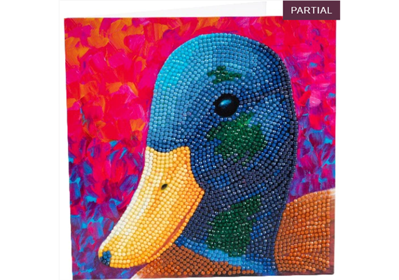 Crystal Art Card Kit Delightful Duck 18 x 18 cm