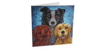 Crystal Art Card Kit Dogs 18 x 18 cm