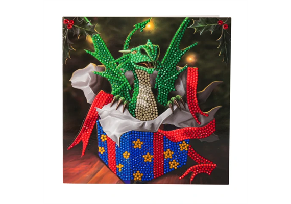 Crystal Art Card Kit "Dragon Gift" 18 x 18 cm