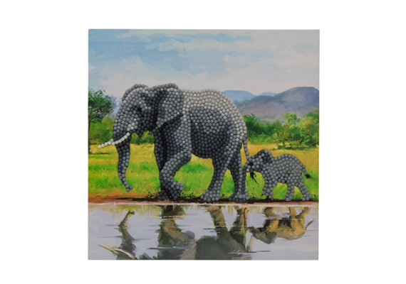 Crystal Art Card Kit "Elephant" 18 x 18 cm