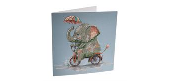 Crystal Art Card Kit Elephant 18 x 18 cm