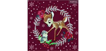 Crystal Art Card Kit "Festive Bambi" 18 x 18 cm