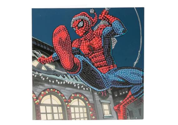 Crystal Art Card Kit Festive Spiderman 18 x 18 cm