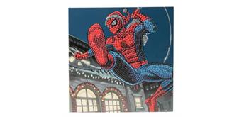 Crystal Art Card Kit Festive Spiderman 18 x 18 cm