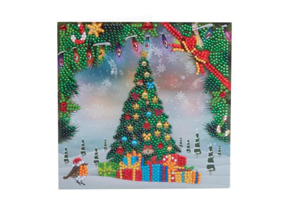Crystal Art Card Kit Festive Tree 18 x 18 cm