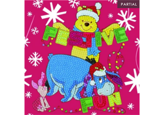 Crystal Art Card Kit "Festive Winnie the Pooh" 18 x 18 cm