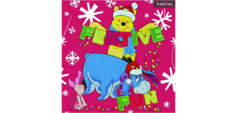 Crystal Art Card Kit "Festive Winnie the Pooh" 18 x 18 cm
