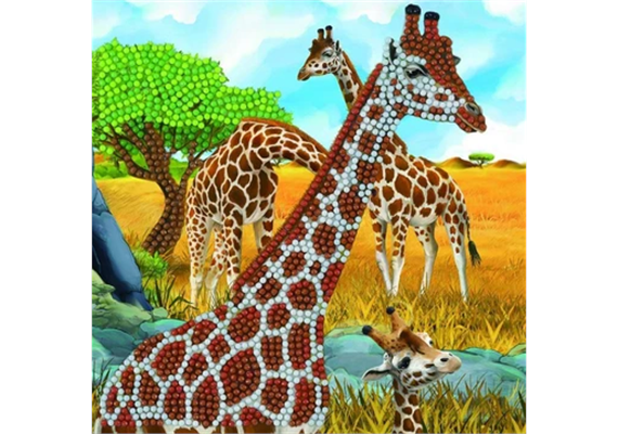 Crystal Art Card Kit "Gentle Giraffe" 18 x 18 cm