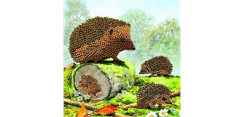 Crystal Art Card Kit "Happy Hedgehogs" 18 x 18 cm