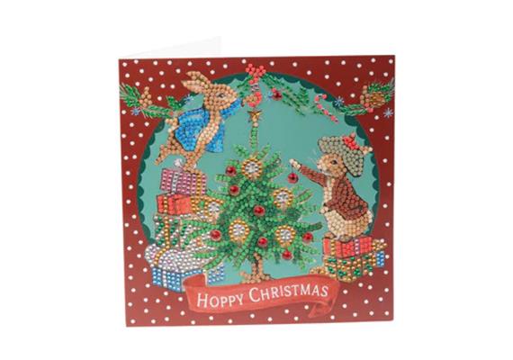 Crystal Art Card Kit Hoppy Christmas 18 x 18 cm