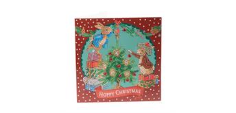 Crystal Art Card Kit Hoppy Christmas 18 x 18 cm