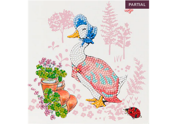 Crystal Art Card Kit Jemima Puddle-Duck 18 x 18 cm