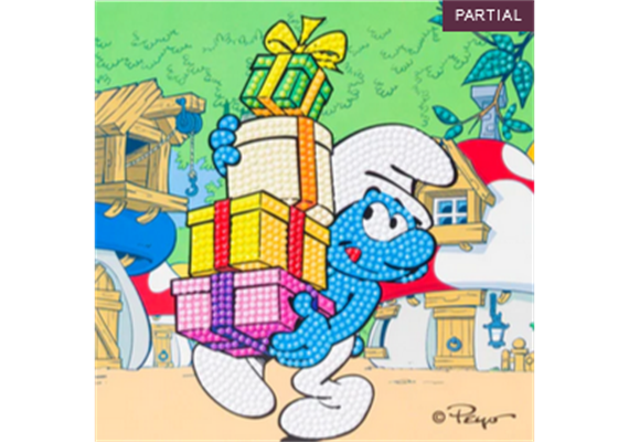 Crystal Art Card Kit "Jokey Smurf" 18 x 18 cm