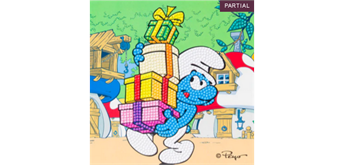 Crystal Art Card Kit "Jokey Smurf" 18 x 18 cm