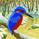 Crystal Art Card Kit "Kingfisher" 18 x 18 cm