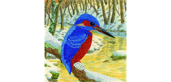 Crystal Art Card Kit "Kingfisher" 18 x 18 cm