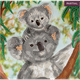 Crystal Art Card Kit Koala Cuddles 18 x 18 cm