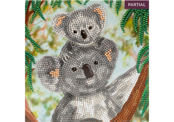 Crystal Art Card Kit Koala Cuddles 18 x 18 cm