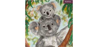 Crystal Art Card Kit Koala Cuddles 18 x 18 cm