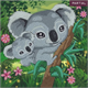 Crystal Art Card Kit "Koala Hugs" 18 x 18 cm