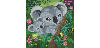 Crystal Art Card Kit "Koala Hugs" 18 x 18 cm