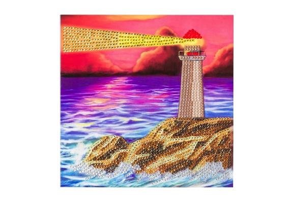 Crystal Art Card Kit "Lighthouse" 18 x 18 cm