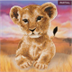 Crystal Art Card Kit Lion Cub 18 x 18 cm