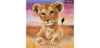 Crystal Art Card Kit Lion Cub 18 x 18 cm