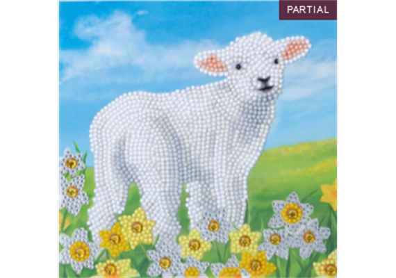 Crystal Art Card Kit Little Lamb 18 x 18 cm