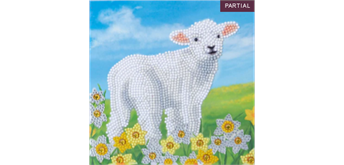 Crystal Art Card Kit Little Lamb 18 x 18 cm