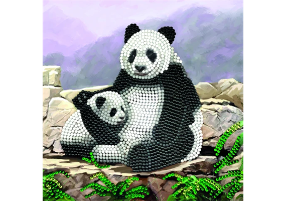 Crystal Art Card Kit "Panda" 18 x 18 cm