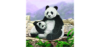 Crystal Art Card Kit "Panda" 18 x 18 cm