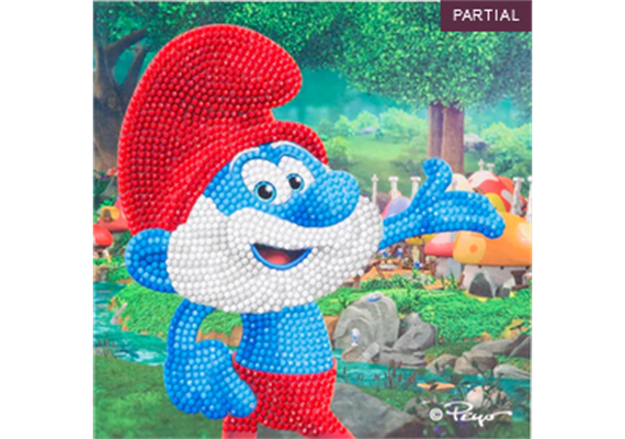 Crystal Art Card Kit "Papa Smurf" 18 x 18 cm