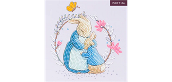 Crystal Art Card Kit Peter Rabbit and Mum 18 x 18 cm