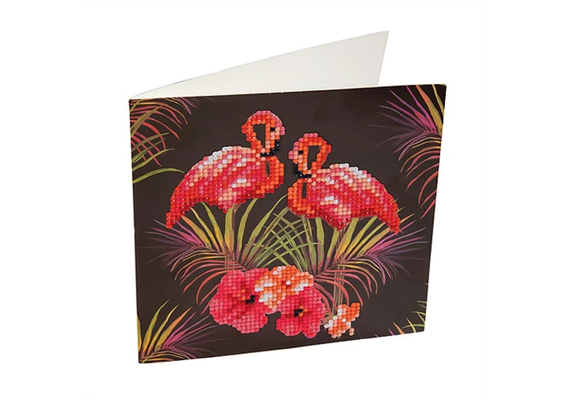 Crystal Art Card Kit "Pink Flamingo" 18 x 18 cm