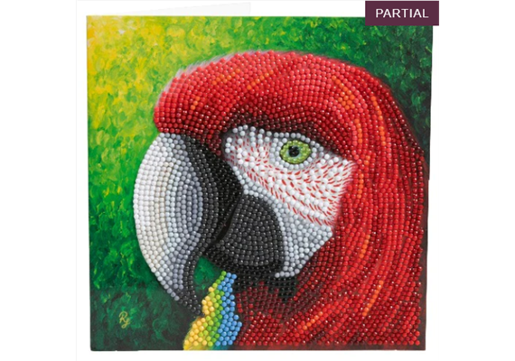 Crystal Art Card Kit Pretty Parrot 18 x 18 cm