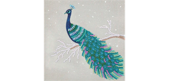 Crystal Art Card Kit "Pretty Peacock" 18 x 18 cm